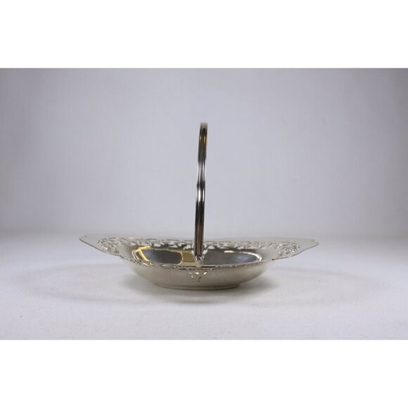 Vintage English Silver plated bon-bon dish initialled W, opulent key dish, - Picture 7 of 10